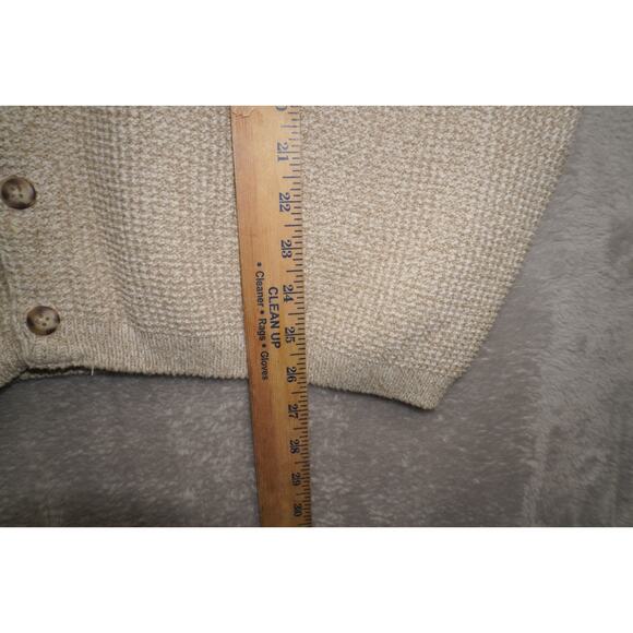 Eddie Bauer Made in USA Knit Button Vest Men’s XL Beige 100% Cotton Vintage - Picture 8 of 10